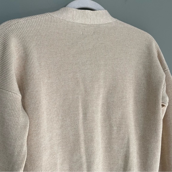 Eleventy Italian Made 100% Cotton Metallic Thread Beige Neutral Knit Cardigan - Picture 11 of 17